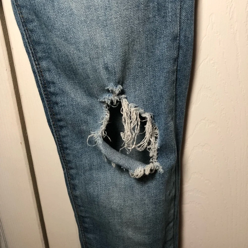 Girls Hudson Distressed Super Skinny Blue Jeans Size 10